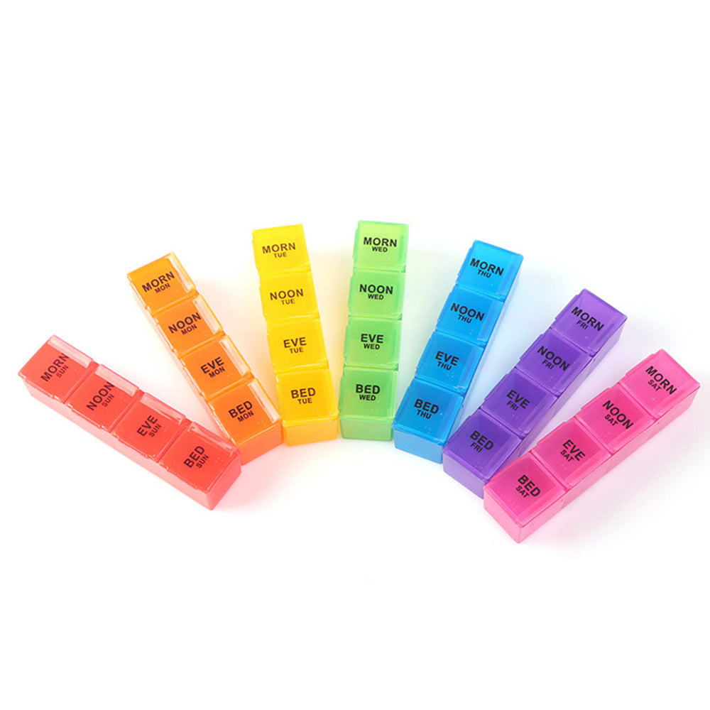 Weekly Pill Organizer Individual Medicine Containers for Vitamins Supplements