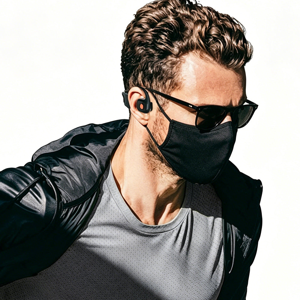 Open Ear Air Conduction Bluetooth Headphones with Noise Canceling Mic for Sports Office