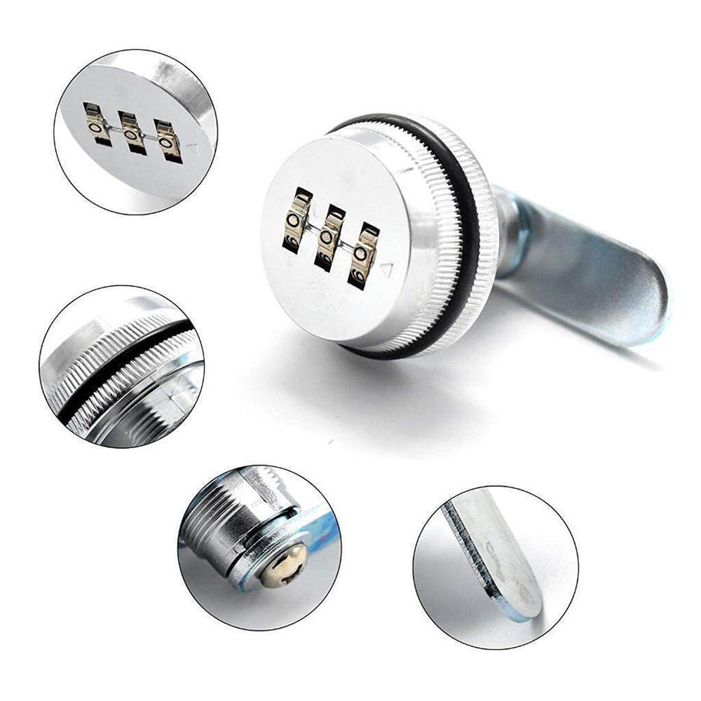 2Pcs 3 Digital Code Combination Furniture Cabinet Lock