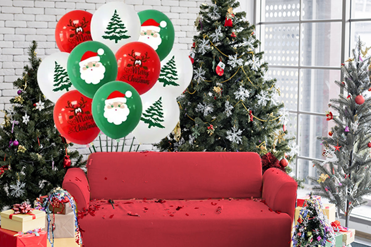 30Pcs Christmas Latex Balloons Santa Tree Party Decorations
