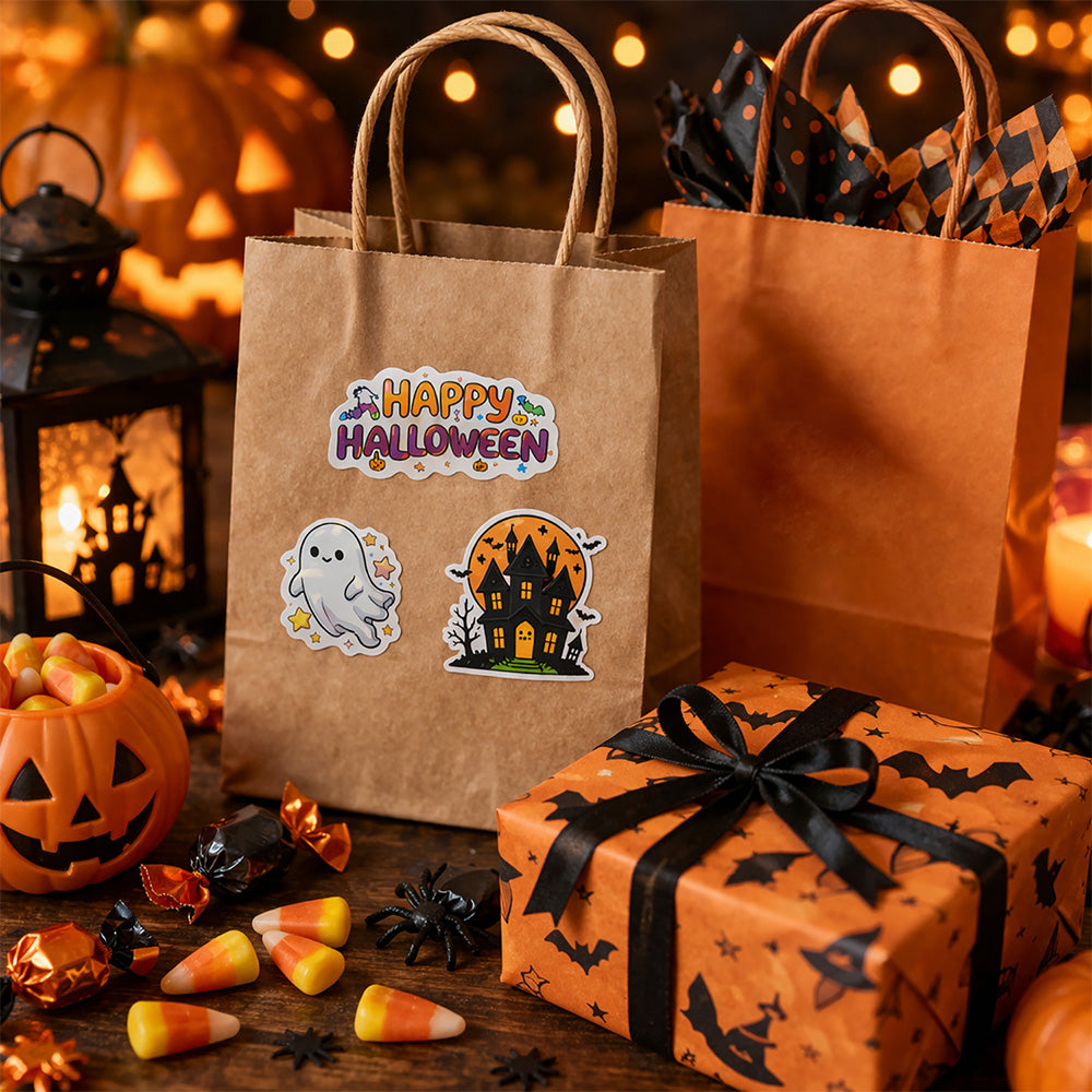 100 Holographic Vinyl Halloween Stickers for Party Favors