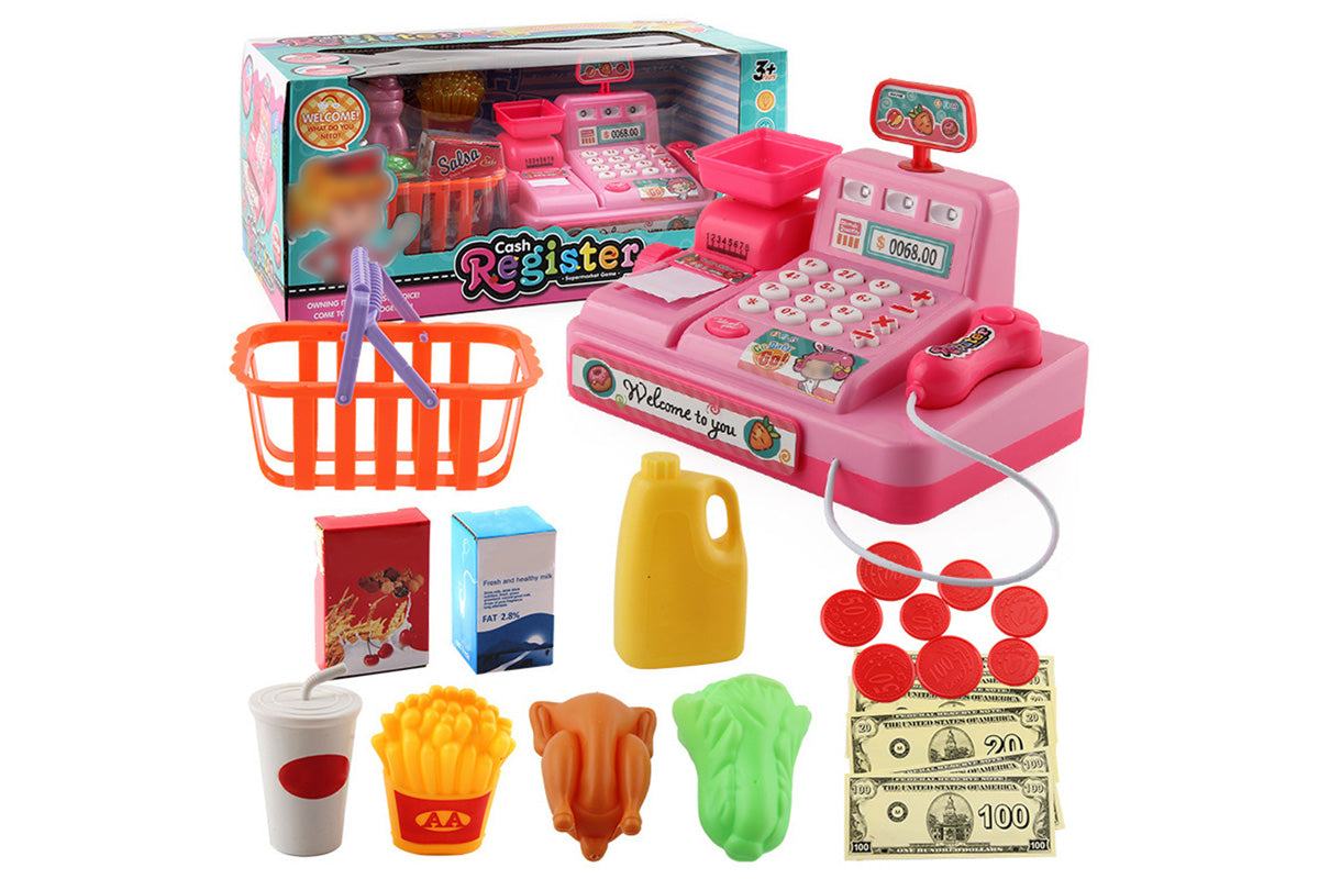 Cash Register Pretend Play Calculator Cash Register Toys with Scanner