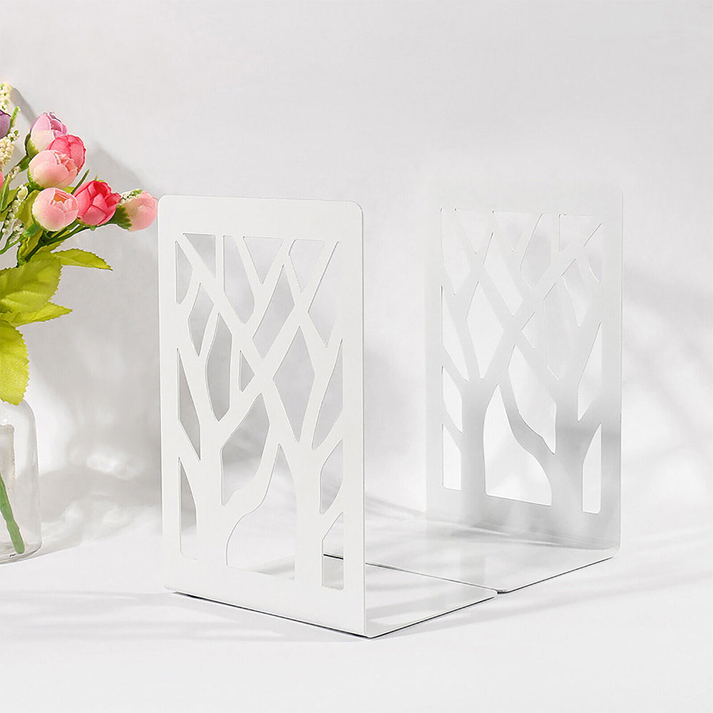 2Pcs Metal Decorative Bookends