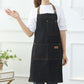Denim Apron with 3 Pockets Unisex Jean Apron Adjustable Bib Apron for Work Kitchen Cooking