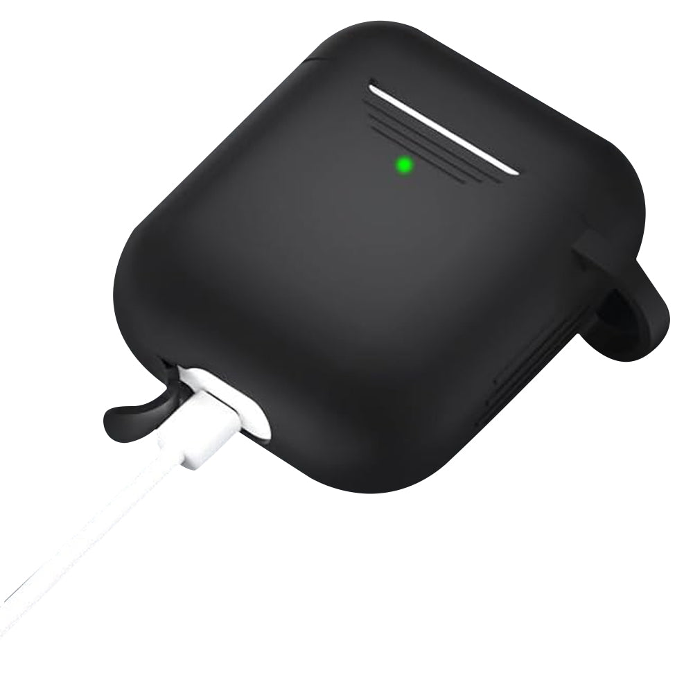 Silicone Case Cover Compatible with AirPods 2nd and 1st Generation with Cleaner kit  and Keychain