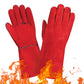 Double Layer Leather Welding Gloves Heat Resistant Fireproof Safety Gloves