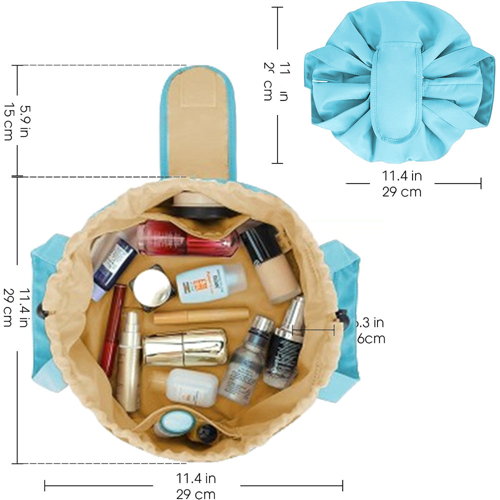 Travel Large Barrel Drawstring Cosmetic Bag for Women