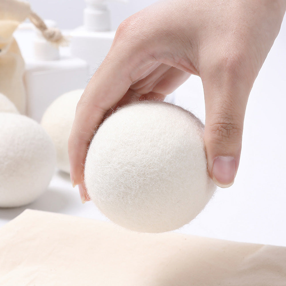 6 Pack Reusable Wool Dryer Balls for Softer Laundry and Reduced Static