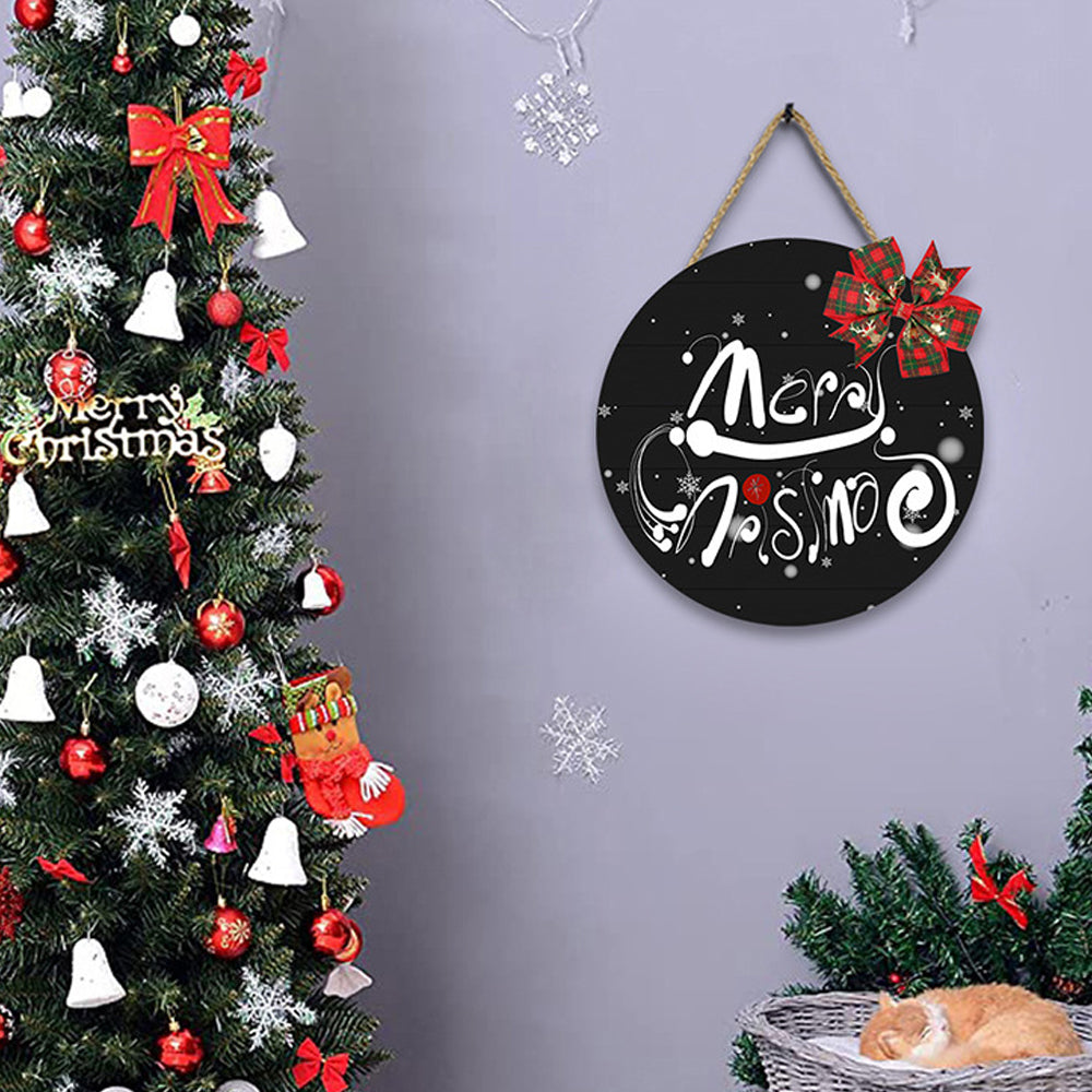 Christmas Door Plate Wooden Sign Christmas Welcome Listing Door Wall Decoration
