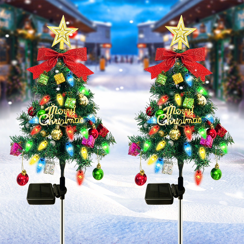 Christmas Tree Outdoor Solar Waterproof Lights for Yard Garden Lawn Decoration