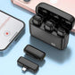 Dual Wireless Lavalier Mics with Charging Case Noise Reduction Lapel Microphone