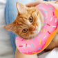 Cat Cone Soft Collar Adjustable Kitten Recovery Cones Cat Donut Collar-Pink