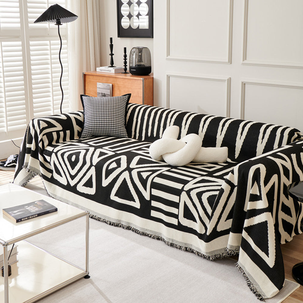 Boho Plaid Sofa Cover