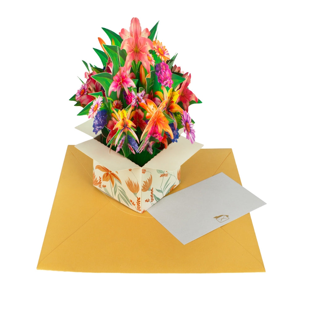 Pop-up 3D Flower Bouquet Greeting Card for Mother's Day-Lilies