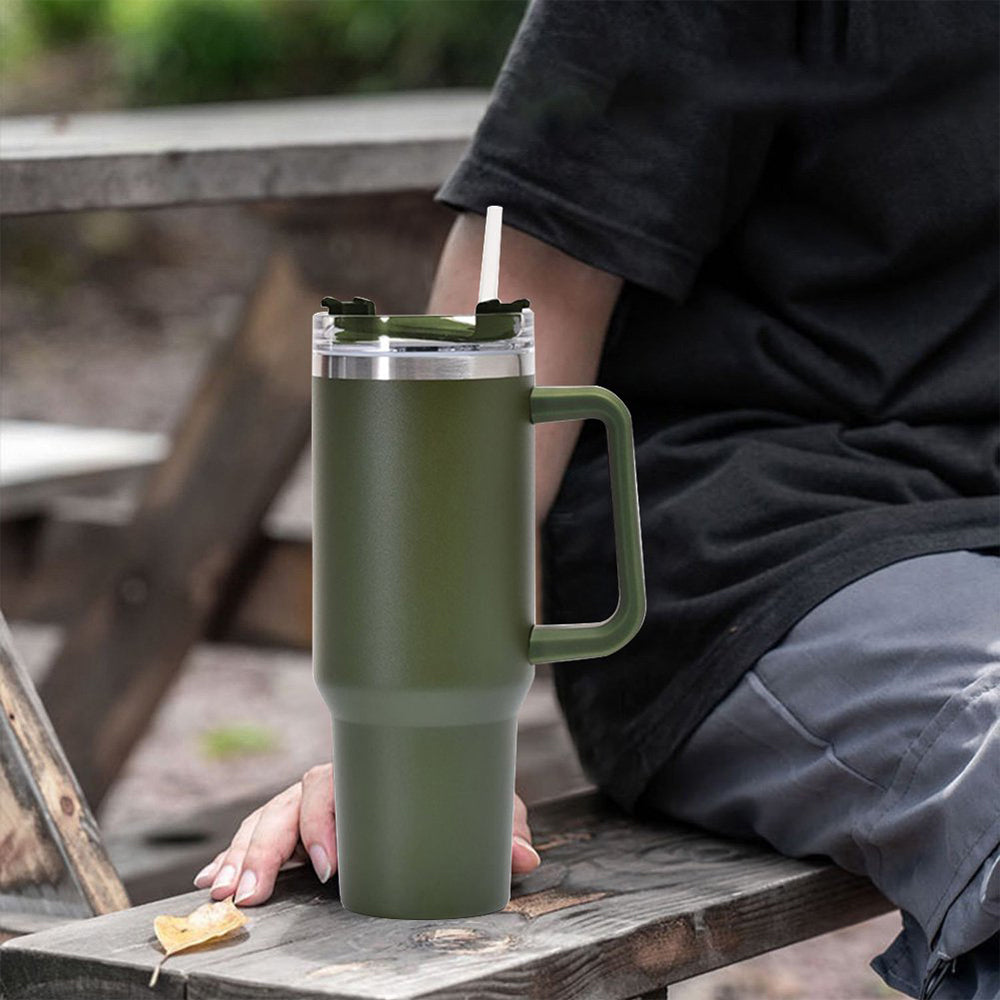 40oz Dupe Insulated Stainless Tumbler Cup with Straw and Lid