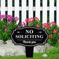 Large No Soliciting Metal Yard Sign Lawn Decorative Stake 43x40cm