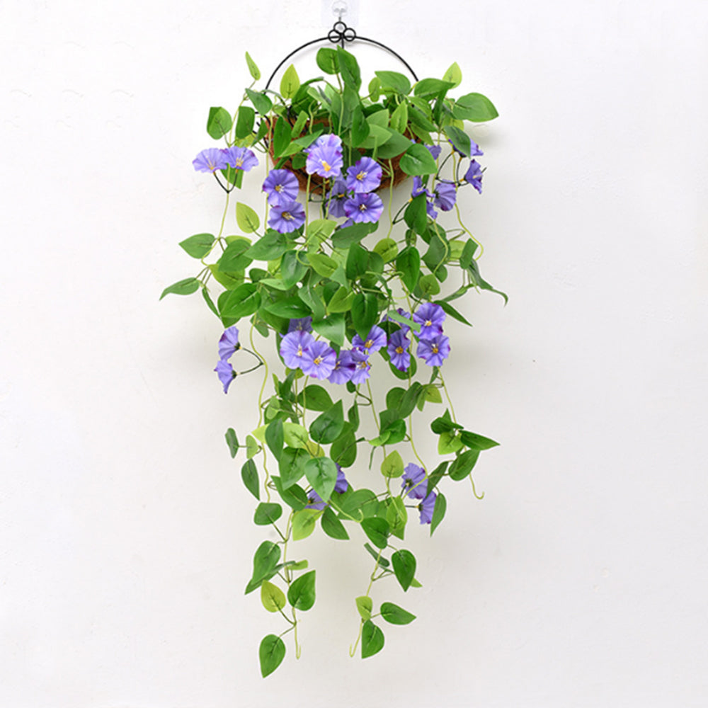 2Pcs Artificial Morning Glory Vine Hanging Plant for Wall Decor