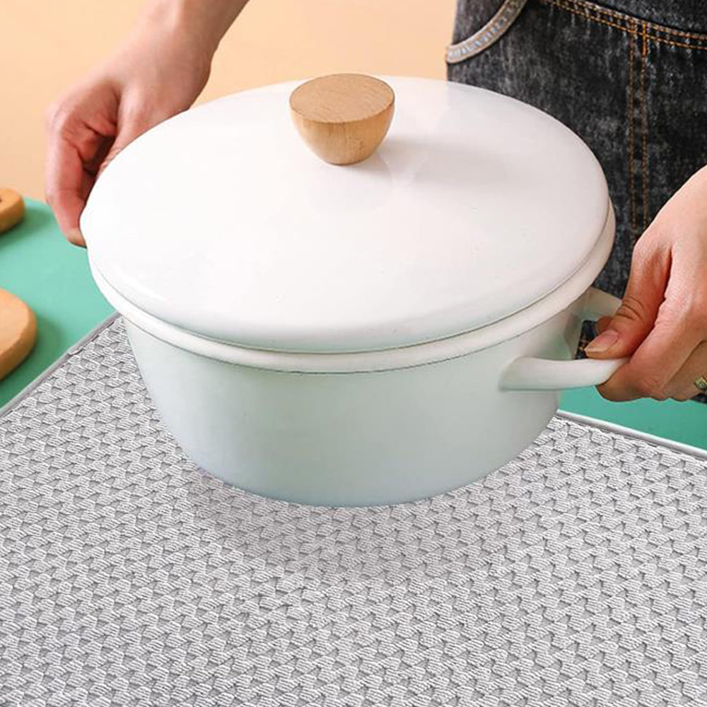2Pcs Microfiber Dish Drying Mat for Kitchen Counter