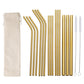 17Pcs Reusable Stainless Steel Straws Set with Cleaning Brushes and Pouch