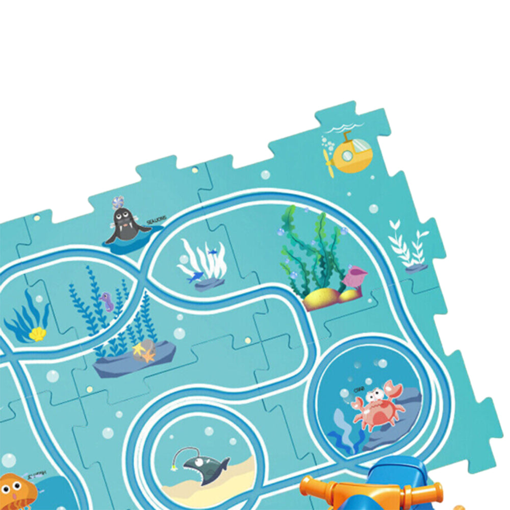 DIY Car Track Puzzle Play Set With A Cute Vehicle Preschool Educational Montessori Toy