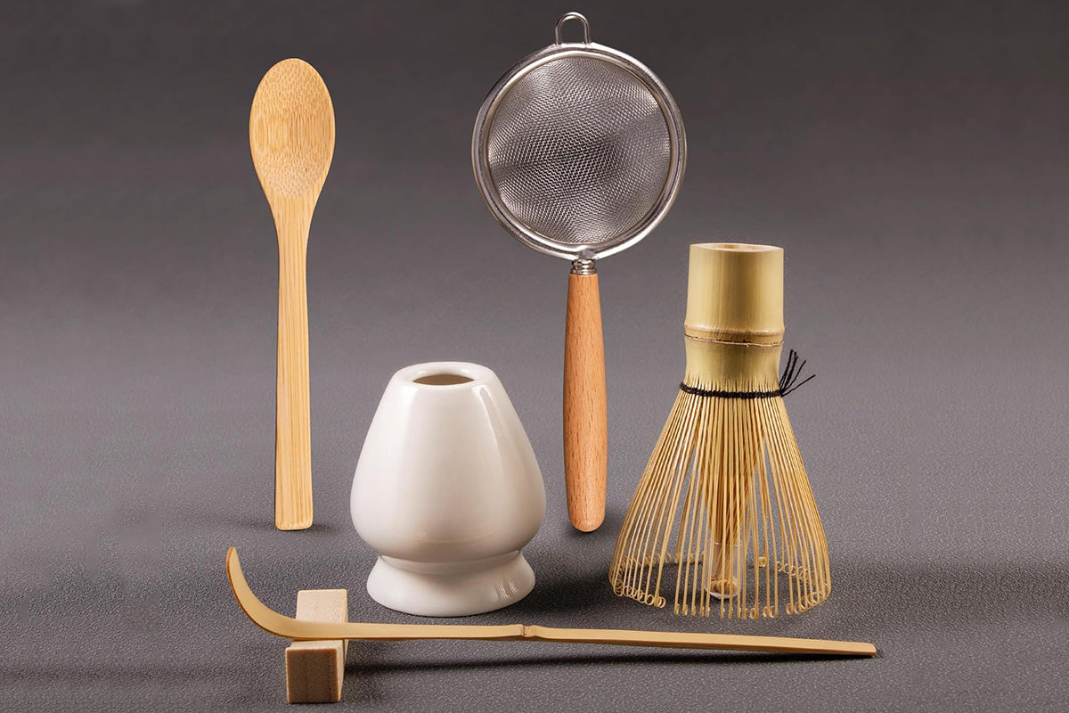 Matcha Whisk Set Matcha Making Kit Whisk Powder Starter Sifter and Bamboo Scoop