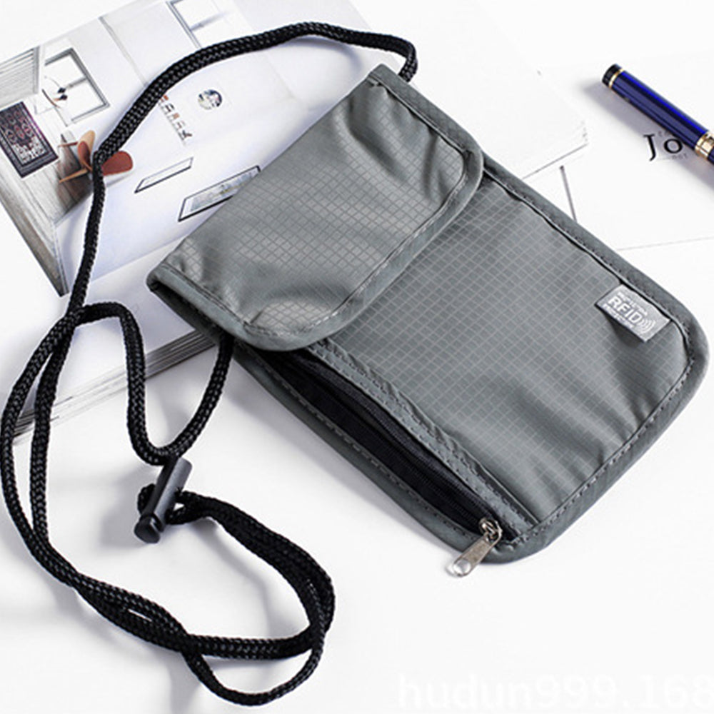 RFID Shielding Neck Passport Card Wallet Travel Storage Pouch