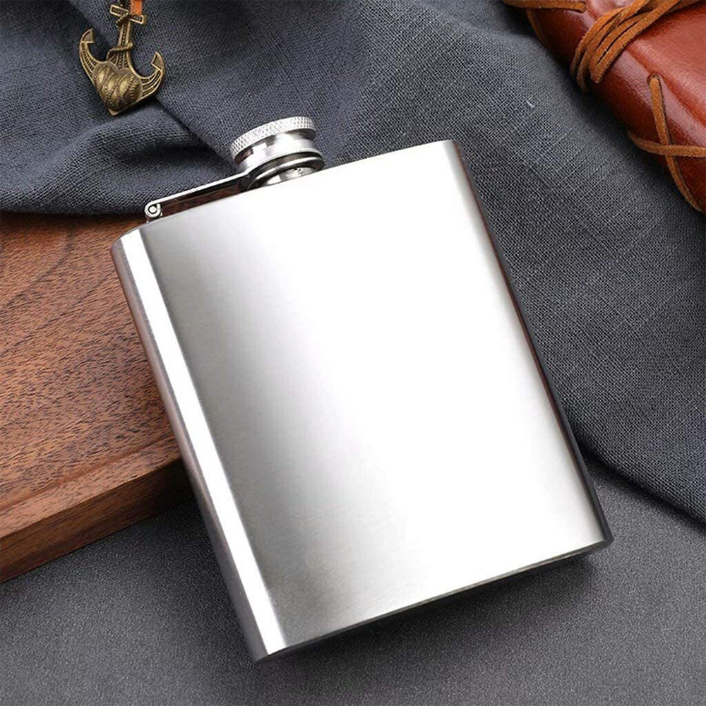 Stainless Steel Hip Flask for Men Portable Leak Resistant Pocket Liquor Bottle for Outdoor Travel