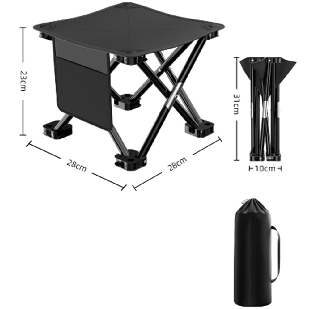 2Pcs Portable Outdoor Folding Camping Stool for Fishing Hiking Travel with Carry Bag