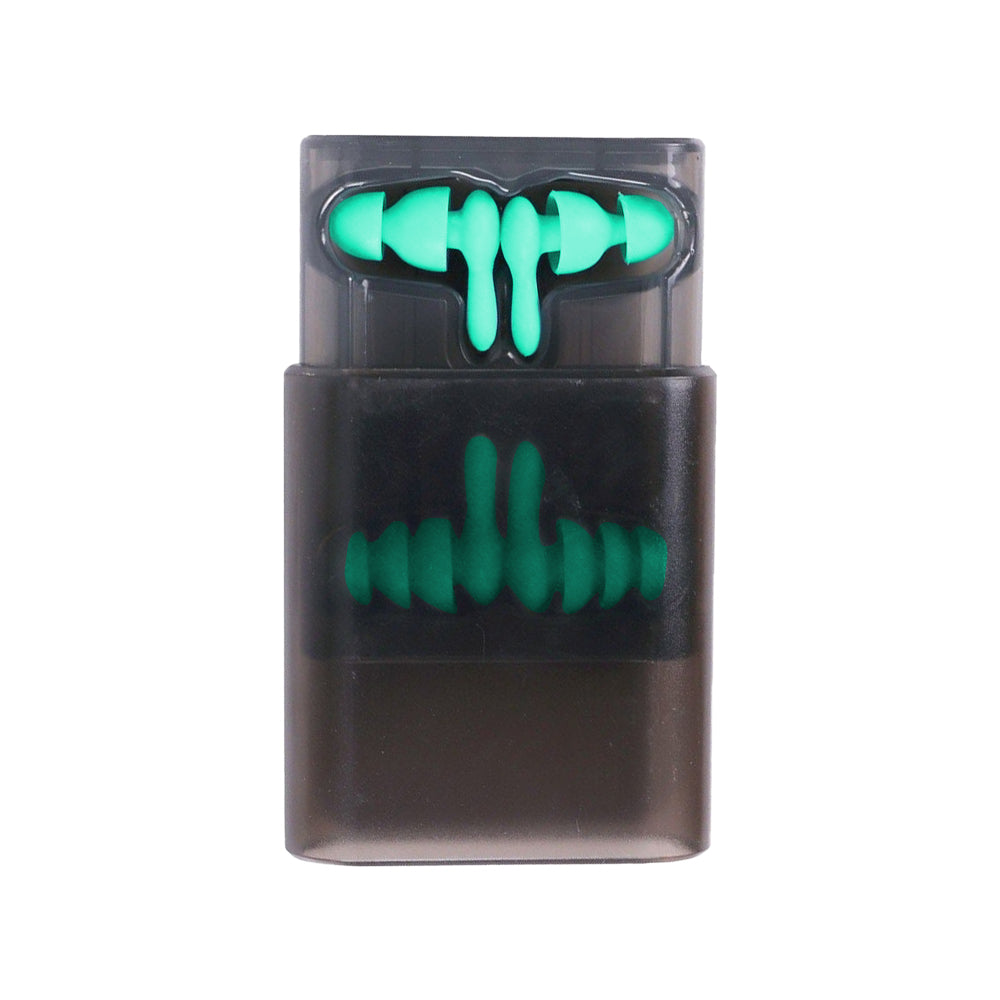 2 Pairs Soft Silicone Noise Reduction Ear Plugs with Storage Container Box