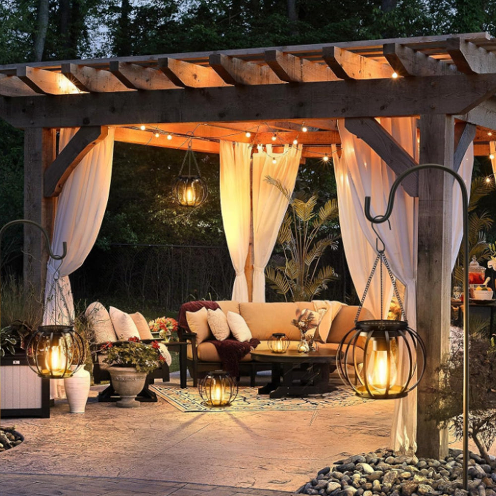 2Pcs Solar Outdoor Hanging Lamp