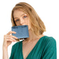 Genuine Leather Women's Wallet Short RFID Blocking Purse with Zipper