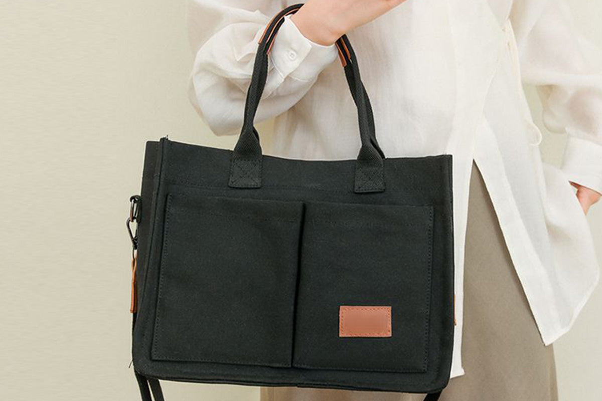Tote Bag for Women With Compartments Canvas Crossbody Bags for Laptop Book
