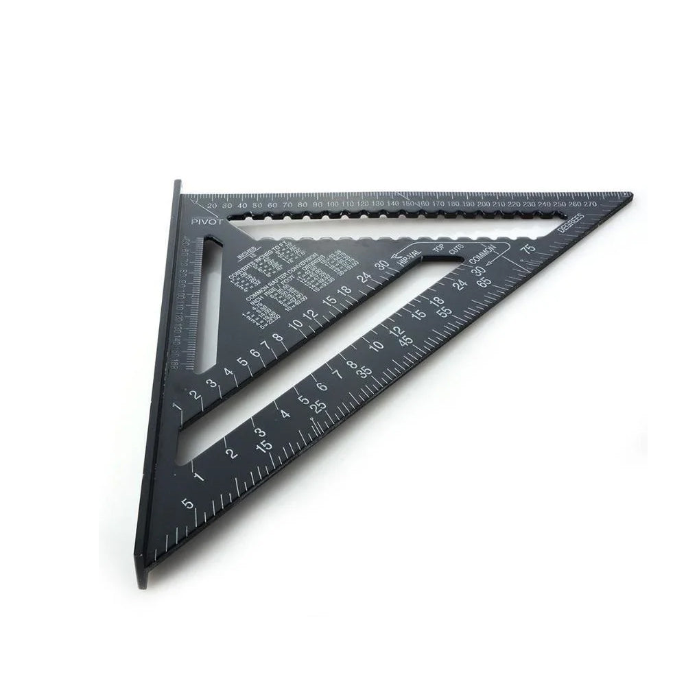 7/12 inch Metric Aluminium Alloy Square Protractor Triangle Ruler Measuring Tool