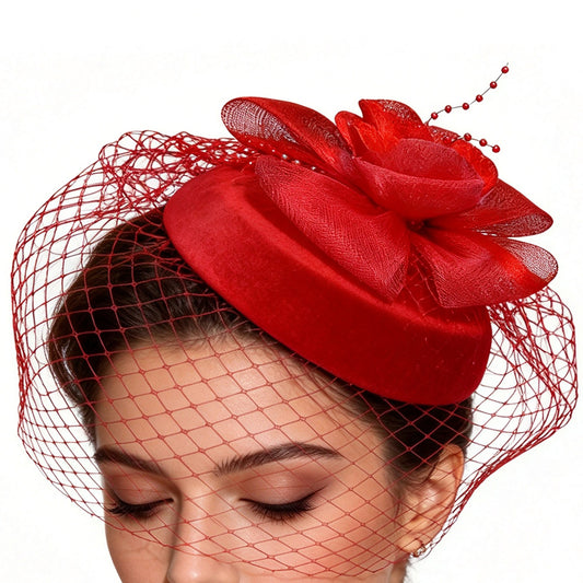 Vintage Mesh Rose Birdcage Veil Bridal Hair Headpiece