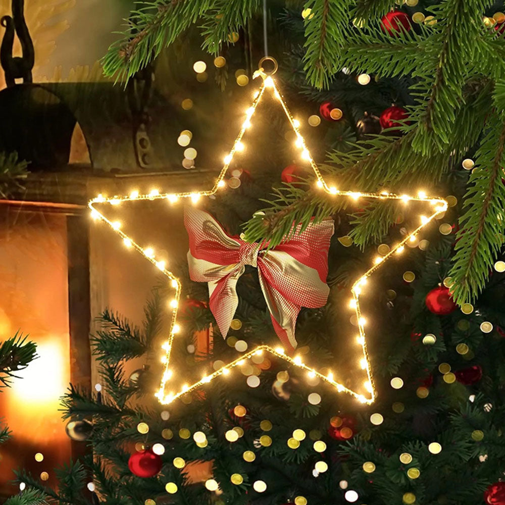 3Pcs 30CM Christmas LED Star Decoration Lights Battery Operated Christmas Decoration