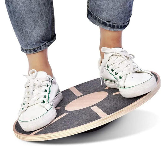 39.5cm Non-Slip Wooden Wobble Balance Board for Exercise Training