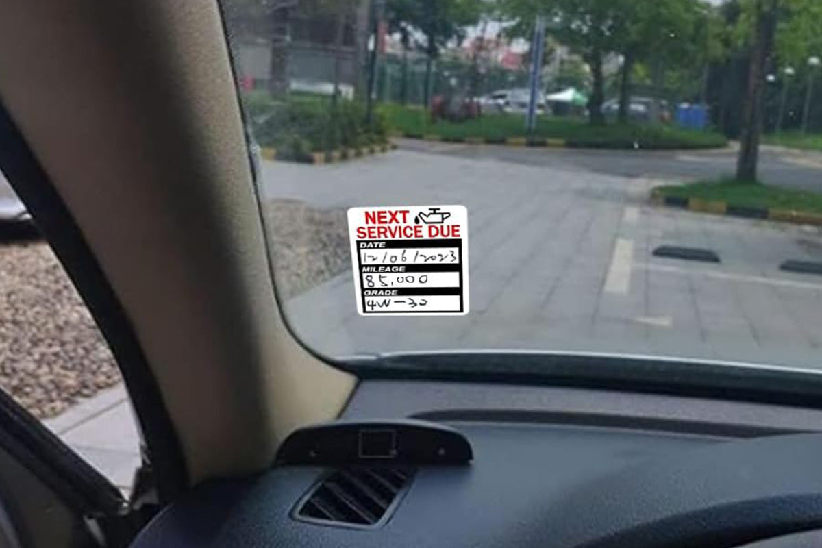 2" Oil Change Reminder Stickers 120 Stickers Static Car Maintenance Labels