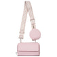 PU Leather Wide Strap Crossbody Bag with Coin Pouch for Women