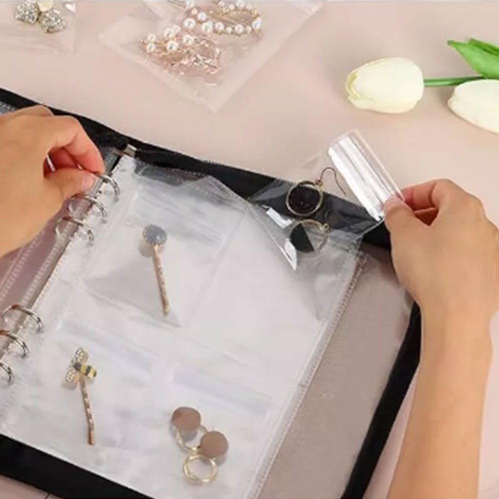Transparent Travel Jewelry Organizer Storage Book Set for Earring Necklace Ring
