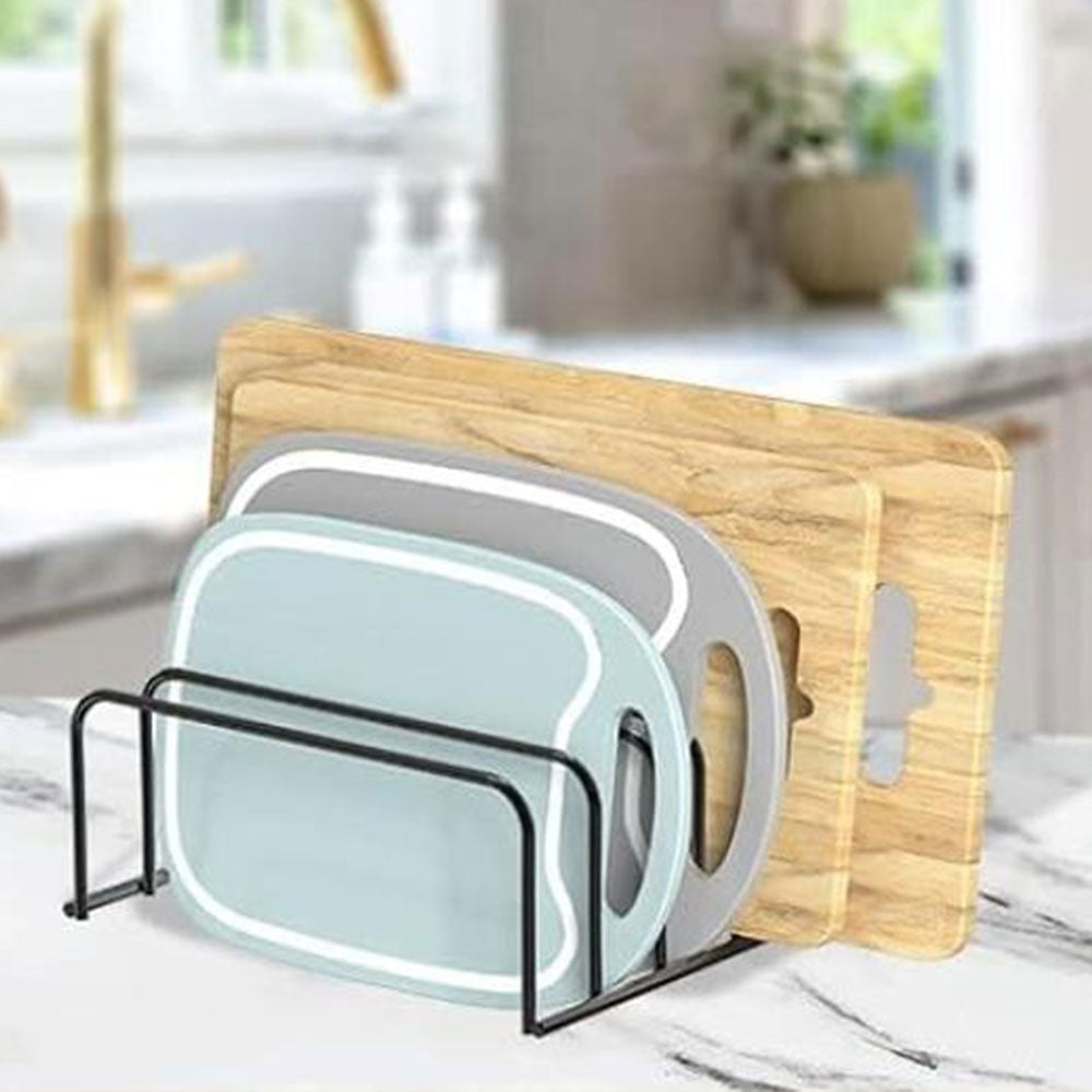 2Pcs Steel Cutting Board Organizers With 5 Slots Kitchen Cookware Organizer