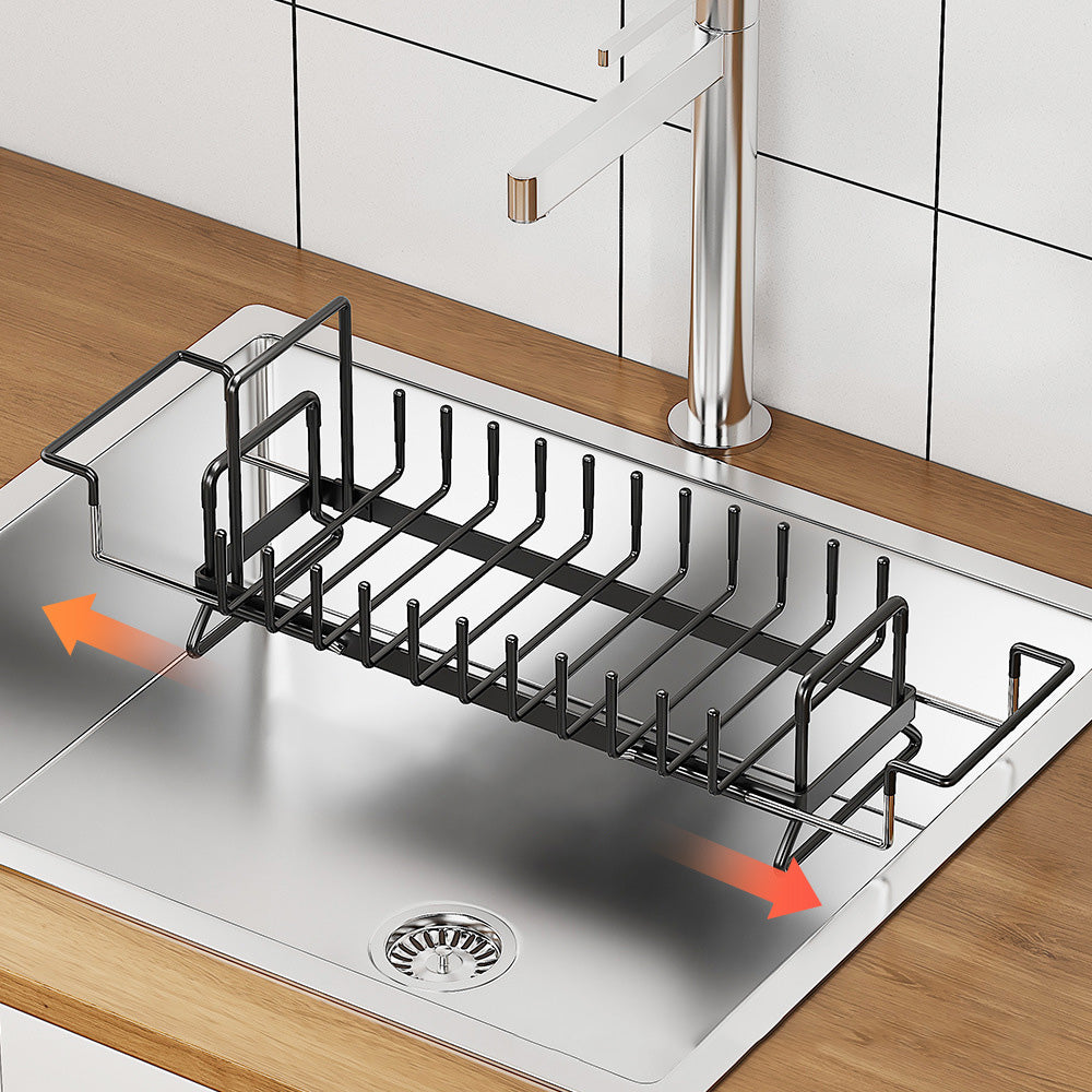Expandable Sink Dish Drying Rack Black