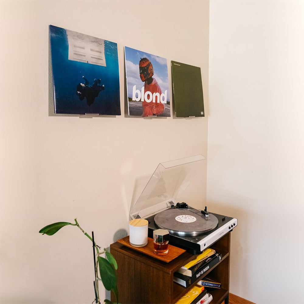 4Pcs Vinyl Wall Mount Record Wall Display Album Wall Mount for 1LP and 2LP