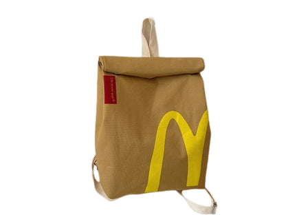 McDonald Inspired Creative Funny Canvas Linen Backpack / Shoulder Bag