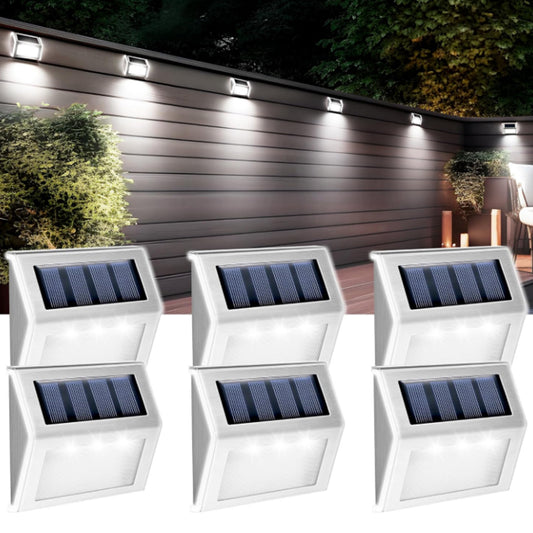 6Pcs Solar Powered 3LEDs Garden Wall Lamp