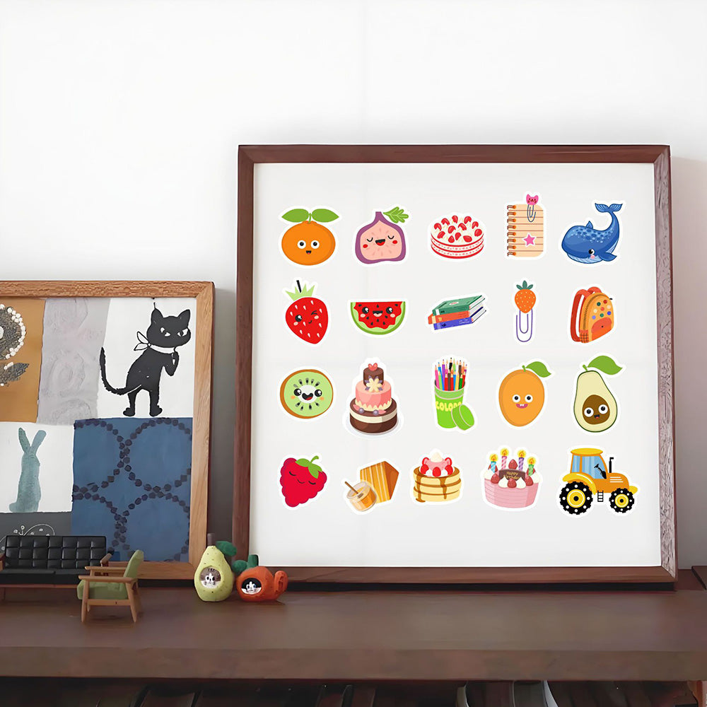 24 Sheets Cute Stickers for DIY School Supplies Luggage Bike