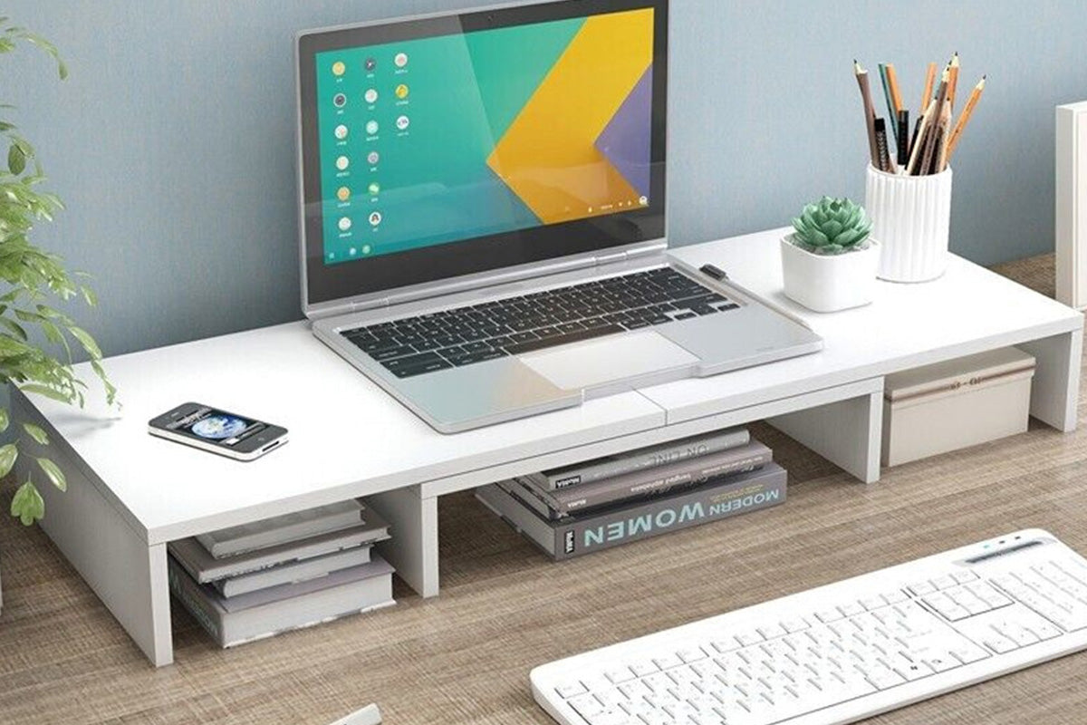 Dual Monitor Stand Riser Adjustable Computer Monitor Stand for Books iMac Laptop