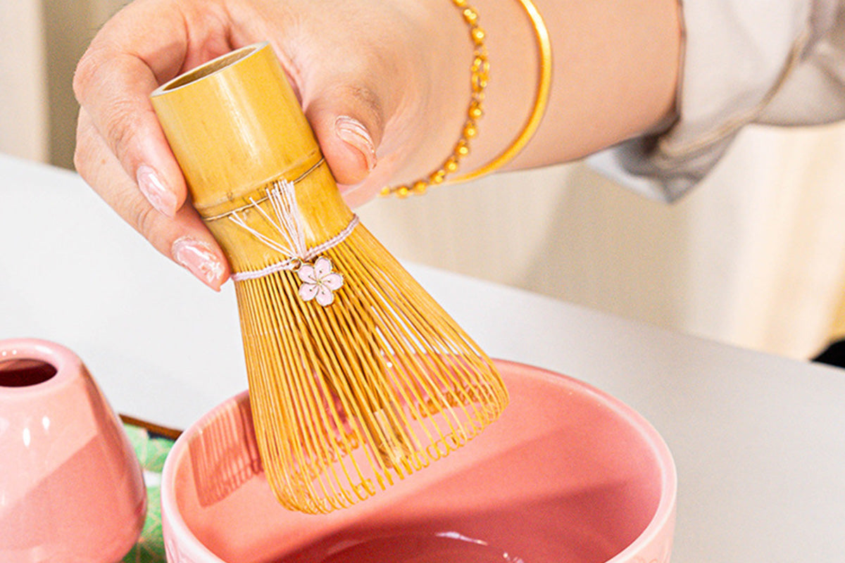8PCS Matcha Whisk Set Spring Cherry Blossoms Matcha Bowl With Spout