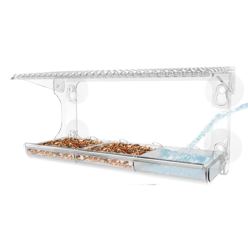 Outdoor Window Mounted Clear Bird Feeder with Suction Cups