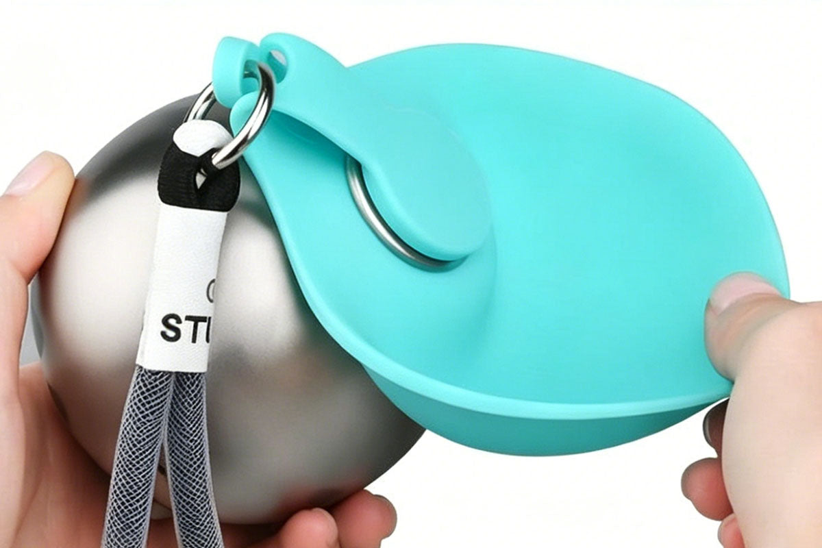 285ML Leak-Proof Stainless Steel Pet Water Bowl Portable Dog Water Bottle with Silicone Cover Pet Travel Water Dispenser