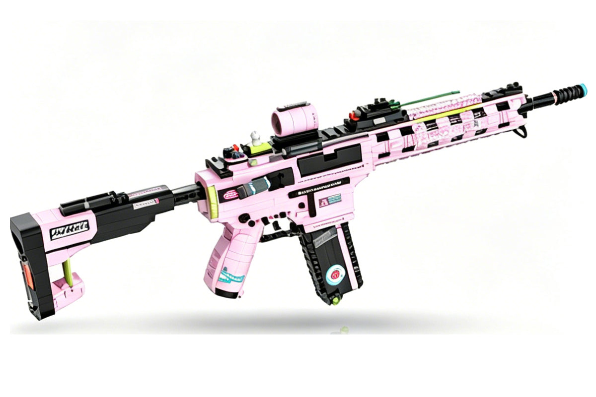 Cool Static Building Block Toy Gun No Shooting Building Blocks Gun Non-Firing Simulation Military Model DIY Assembly Toy